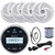Enrock EM856 Marine Bluetooth USB/AUX AM/FM Radio Weather-Resistant Gauge Style Digital Media Receiver, 4x 5.25" 180W Max 2-Way Low Profile Slim Style White Speakers, USB/AUX Adapter, Antenna, Wire