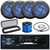 Pyle PLMRB29B Single DIN Marine Bluetooth USB/AUX MP3 Player AM/FM Radio In-Dash Black Stereo Receiver w/ Black Cover, 4x 5.25" 180W Max 2-Way low-profile Blue LED Black Boat Speakers, Antenna, Wire