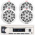 Pyle PLMRB29W2 Single DIN Marine Bluetooth USB/AUX MP3 Player AM/FM Radio Stereo Receiver, 4x 6.5" 200 Watt Max Power 2-Way Water-Resistant Full Range Boat Speakers with Built-in Tweeters