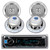 Kenwood KMR-D368BT Marine Boat Yacht CD MP3 Bluetooth Stereo AM/FM iPod iPhone Radio Player, Lanzar AQ7CXS Lanzar 500 Watts 7.7'' 2-Way Marine Speakers (Silver Color)