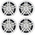 Two Pairs (QTY 4) of Enrock EM265W 6.5" 180 Watt Max Power 2-Way Marine Audio White Speakers