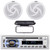 Pyle PLCD43MRB Single DIN Marine Bluetooth USB/AUX MP3 Player AM/FM Radio In-Dash Head unit Stereo Receiver w/White Cover, 2x Pyle PLMRS6W 6'' 240 Watt Max Power Low Profile 2-Way White Boat Speakers