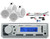 Marine USB AUX AM FM Radio,6.5"White Marine Wake Board Speakers,Marine Amplifier