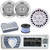 Pyle PLRMR23BTW Single DIN Marine Bluetooth USB/AUX MP3 Player AM/FM Radio In-Dash Stereo Receiver, 2x 6.5" 400W Max 2-Way Water-Resistant Silver Speakers, 8" 400W Subwoofer, 2 Channel Amplifier, Wire