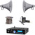 16" 80W PA Horn Speakers, Lavalier Mic Set, Bluetooth USB Mini Amp, Speaker Wire