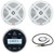 Enrock EM856 Marine Bluetooth USB/AUX AM/FM Radio Weather-Resistant Gauge Style Digital Media Receiver, 2x 6.5" 90 Watt Peak Power 2-Way Full Range White Boat Speakers, 22" Radio Antenna