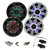 Kenwood iPod Bluetooth CD Marine Radio, 4 Kicker 8" Multi Color LED Speaker Set