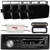 Pyle PLCDBT95 Single DIN Marine Bluetooth USB/AUX MP3/CD Player AM/FM Radio In-Dash Stereo Receiver W/Black Cover, 4x 3.5" 200W Max 3-Way Indoor/Outdoor Black Speakers, 4-Channel Waterproof Amplifier