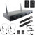 New Pyle PDWM4540 Rack Mount 4 Channel UHF Wireless Microphone System, 2 Handheld Microphones, 2 Body-Pack Headset & 2 Lavaliere Mics
