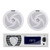 Pyle PLRMR23BTW Single DIN Marine Bluetooth USB/AUX MP3 Player AM/FM Radio In-Dash Stereo Receiver, 2x Pyle PLMRS5W 5.25" 180 Watt Max 2-Way Waterproof Low Profile Slim Style Boat Audio White Speakers