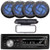Pyle PLCDBT95 Single DIN Marine Bluetooth USB/AUX CD/MP3 Player AM/FM Radio In Dash Stereo Receiver w/White Cover, 4x 5.25" 180W Max 2-Way Low Profile Slim Style Blue LED Black Boat Speakers