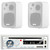 Pyle PLCDBT65 Single DIN Marine Bluetooth USB/AUX MP3/CD Player AM/FM Radio In-Dash Stereo Receiver, 2x Enrock Audio EKMR408W 4" 30 Watt Max Power 3-Way Indoor/Outdoor White Box-Speakers