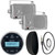 Enrock EM856 Gauge Mount Marine Grade Receiver, Pyle 3.5" 200W 3-Way Weather Proof mini Box Speaker Pair, 22" Antenna+Cover