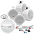 Marine Bluetooth Round Mp3 USB Radio, 8" Wakeboard Speakers, Antenna, Amplifier