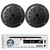 Pyle Single DIN Bluetooth Marine Stereo AM/FM Radio USB AUX CD Player Receiver Bundle Combo with 2 x Pyle PLMR51B 5.25" 2-Way Waterproof Black Marine Boat Speakers
