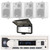 Pyle PLMRB29W2 Single DIN Marine Bluetooth USB/AUX MP3 Player AM/FM Radio Stereo Receiver w/White Cover, 4x Enrock EKMR408W 4" 30 Watt Max Power 3-Way Indoor/Outdoor White Box-Speakers