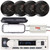 Pyle PLMRB29W2 Single DIN Marine Bluetooth USB/AUX MP3 Player AM/FM Radio Stereo Receiver w/White Cover, 4x 6.5" 150W Max Full Range Dual Cone Waterproof Black Speakers, 4-Channel Bluetooth Amplifier