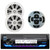 JVC KD-X38MBS Single DIN Marine MotorSports Bluetooth USB AUX LED Stereo Receiver, Wired Remote, 2x Kicker 41BKM604W 6.5" 2 Way 150W Speakers
