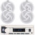 Pyle PLMRB29W2 Single DIN Marine Bluetooth USB/AUX MP3 Player AM/FM Radio Stereo Receiver, 4x Pyle PLMRS6W 6'' 240 Watt Max Power Low Profile 2-Way White Boat Speakers