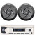 Pyle PLMRB29W2 Single DIN Marine Bluetooth USB/AUX MP3 Player AM/FM Radio Stereo Receiver, 2x Pyle PLMRS5B 5.25" 180 Watt Max Power 2-Way Waterproof Low Profile Slim Style Black Boat Audio Speakers