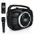 Pyle Bluetooth PA System Karaoke BoomBox Speaker High Power Ligh Weight , Built-in Rechargeable Battery, Wireless Microphone, Recording Ability, MP3/USB/SD/FM Black (PWMA245BT)