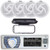 Pyle PLRMR23BTW Single DIN Marine Bluetooth USB/AUX MP3 Player AM/FM Radio In-Dash Stereo Receiver W/White Cover, 4x Pyle PLMRS6W 6'' 240 Watt Max Power Low Profile 2-Way White Boat Speakers