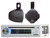 8" Black 300W 2Way Marine Wake Board Speakers,Pyle USB CD Mp3 AUX AM FM Receiver
