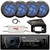 Pyle PLRMR27BTB Single DIN Marine Bluetooth USB/AUX MP3 Player AM/FM Radio In-Dash Stereo Receiver W/Black Cover, 4x 5.25" 180W Max Power 2-Way Blue LED Black Speakers, 4-Channel Amplifier, Antenna