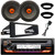 JVC KD-T92MBS Single DIN Marine Bluetooth USB AUX CD Stereo Receiver with JBL 6.5" 300 Watt Peak Power Midrange Car Audio Speakers (Pair) w/Adapter, Harley 98-13 FLHT FLHX FLHTC Install Kit