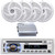 Pyle PLCD43MRB Single DIN Marine Bluetooth USB/AUX MP3 Player AM/FM Radio In-Dash Stereo Head Unit Receiver, 4x 5.25" 180W Max 2-Way Waterproof Low Profile Slim Style Speakers, 4 Channel Amplifier