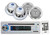 Lanzar Marine 6.5" Silver 2Way Speakers,Pyle Marine USB AM FM AUX CD SD Receiver
