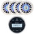 Enrock EM856 Marine Bluetooth USB/AXU AM/FM Radio Weather-Resistant Gauge Style Digital Media Receiver, 4x Enrock EMLED265W 6.5" 180 Watt Peak Power 2-Way Blue LED White Boat Speakers