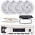 Pyle PLMRB29W2 Single DIN Marine Bluetooth USB/AUX MP3 Player AM/FM Radio Stereo Receiver w/White Cover, 4x 5.25" 180W Max Power 2-Way Low Profile Slim Style White Boat Speakers, 4 Channel Amplifier