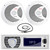 Pyle PLRMR23BTW Single DIN Marine Bluetooth USB/AUX MP3 Player AM/FM Radio In-Dash Stereo Receiver, 2x 6.5" 150W Max Power Full Range Dual Cone Waterproof White Boat Stereo Speakers, 22" Radio Antenna