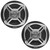 One Pair (QTY 2) of Enrock EKMR1672C 6.5" 100 Watt Max Power Dual Cone Chrome Marine Stereo Speakers, Pyle PLMRMBT5S 2-Channel 600 Watt Bluetooth Silver Boat Amplifier