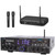Pyle PDA4BU Bluetooth 200 Watt Multi-Channel Wireless Home Audio Stereo Amplifier Receiver System Bundle Combo With Pyle PDWM2135 VHF Wireless Microphone System w/2 Handheld Mics, Fixed Frequency
