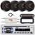 Pyle PLCD43MRB Single DIN Marine Bluetooth USB/AUX MP3 Player AM/FM Radio In-Dash Stereo Head Unit Receiver W/Black Cover, 4x 6.5" 150W Max Dual Cone Black Speakers, 4-Channel Amplifier, Radio Antenna