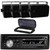 Pyle PLCDBT95 Single DIN Marine Bluetooth USB/AUX MP3/CD Player AM/FM Radio In-Dash Stereo Receiver w/Black Cover, 4x 3.5" 200 Watt Max Power 3-Way Indoor/Outdoor Wall Mount Black Speakers