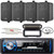 Pyle PLMRB29B Single DIN Marine Bluetooth USB/AUX MP3 Player AM/FM In-Dash Black Stereo Receiver W/Black Cover, 4x 4" 30W Max 3-Way Indoor/Outdoor Black Speakers, 4-Channel Amplifier, Radio Antenna