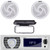 Pyle PLRMR23BTW Single DIN Marine Bluetooth USB/AUX MP3 Player AM/FM Radio In-Dash Stereo Receiver w/White Cover, 2x 5.25" 180W Max 2-Way Waterproof Low Profile Slim Style Boat Audio White Speakers