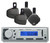 4 Black Marine 6.5" Wake Board 200W Speakers, Enrock AM FM USB Mp3 AUX Receiver
