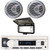 Pyle PLMRB29W2 Single DIN Marine Bluetooth USB/AUX MP3 Player AM/FM Radio Stereo Receiver w/White Cover, 2x Pyle PLMR60S 6.5" 150 Watt Max Power 2 Way Silver Boat Speakers