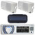 Pyle PLRMR23BTW Marine Indash AM/FM MP3 USB SD AUX iPod Input Stereo Radio Receiver Bundle Combo w/ Radio Cover, Pair of White 3.5" Box Speakers