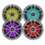 Infinity 6.5" 225 Watt Max Power 2-Way Multi-Element Marine Multicolor LED Titanium Boat Audio Speakers (Qty 4)