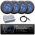Pyle PLRMR27BTB Single DIN Marine Bluetooth USB/AUX MP3 Player AM/FM Radio Stereo Receiver, 4x 5.25" 180W Max 2-Way Low Profile Slim Style Blue LED Black Speakers, 4 Channel Amplifier, Radio Antenna