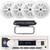 Pyle PLMRB29W2 Single DIN Marine Bluetooth USB/AUX MP3 Player AM/FM Radio Stereo Receiver w/White Cover, 4x Pyle PLMR41W 4" 100 Watt Max Power Dual Cone Waterproof White Stereo Speakers