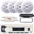 Pyle PLMRB29W2 Single DIN Marine Bluetooth USB/AUX MP3 Player AM/FM Radio Stereo Receiver w/White Cover, 4x 5.25" 100W Max Power 2 Way White Boat Speakers, 4-Channel Waterproof Bluetooth Amplifier