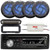 Pyle PLCDBT95 Single DIN Marine Bluetooth USB/AUX CD/MP3 Player AM/FM Radio In Dash Stereo Receiver W/Black Cover, 4x 5.25" 180W Max 2-Way Low Profile Slim Style Blue LED Speakers, 4-Channel Amplifier