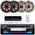JVC KD-T92MBS Single DIN Marine MotorSports Bluetooth USB/AUX CD Player AM/FM Radio Stereo Receiver, 4x 6.5" 195W Max 4 Ohm RGB LED Coaxial Speakers w/Grilles, 4-Channel Amplifier, LED Controller