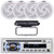 Pyle PLCD43MRB Single DIN Marine Bluetooth USB/AUX MP3 Player AM/FM Radio In-Dash Stereo Head Unit Receiver w/White Cover, 4x 4" 100 Watt Max Power Low Profile 2-Way Waterproof White Boat Speakers